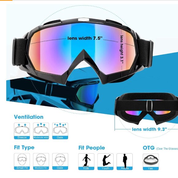 2-Pack ATV Motorcycle Goggles - Picture 3 of 8